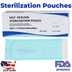 200 3.5″ x 10″ Self-ing Sterilization Pouches for Autoclave SA