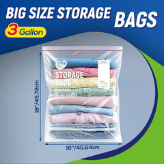 3 Gallon Zipper Lock Storage Bags16X18Reusable Extra Large Size Plastic Free