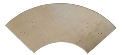 7.25 ft Wood Serpentine Table Semi Circle Banquet Trade Show Wedding Event