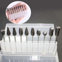 10PCS Tungsten Carbide Dental Cutter Kit Acrylic Burs Lab Tooth Drill 2.35mm US
