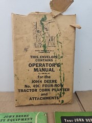 John Deere No. 490 Four-row Tractor Corn Planter & Attachments Operators Manuals