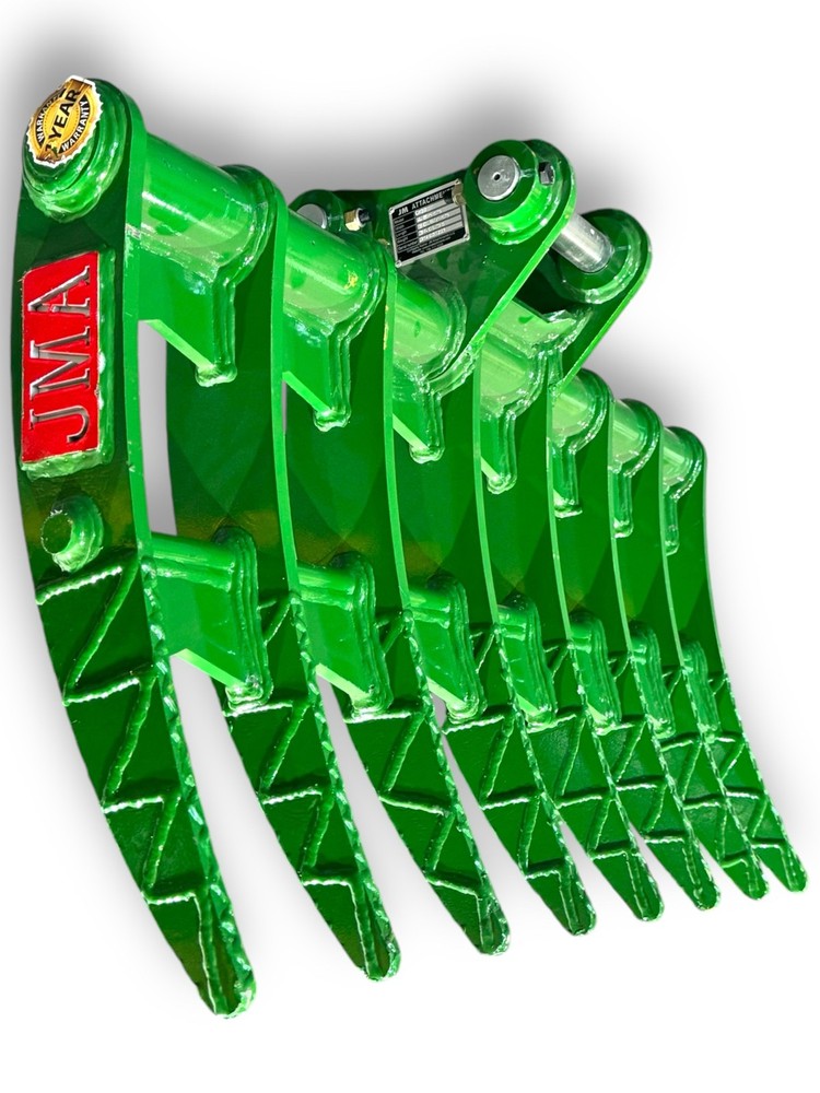 JMA 48in Mini Excavator Brush Rake 4.5-6.5 Ton 45mm Pin-On Land Clearing Grapple