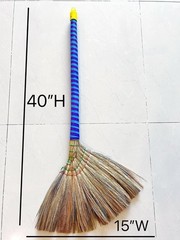Authentic Asian Broom Set of 3 Vietnamese Straw 40″ Length