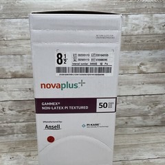 1 Box Gammex NovaPlus Non-Latex PI Textured Surgical Gloves Size: 8.5 Exp: 1/25