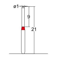 Cylindrical, End Cutting Only 1 mm Dia Fine Grit Diamond Bur 5/Pack [1573-EXF]