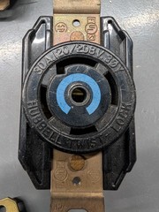 Hubbell HBL2810 30A 3-Phase 120/208V L21-30R Twist-Lock Flush Receptacle Outlet