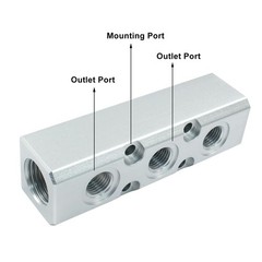 Litoexpe 3 Way Pneumatic Manifold Air Distribution Block, G1/2 Supply Port, G…
