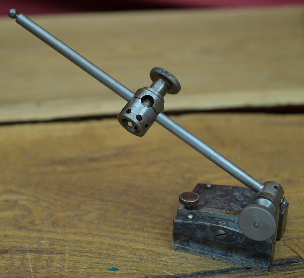 The L.S. Starrett Co. No. 257 Case Hardened Surface Gage w 9″ Spindle & 57S Snug