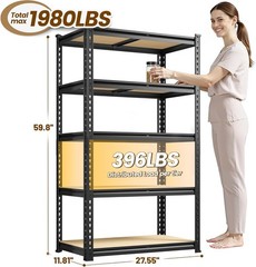 Heavy Duty Adjustable Metal Shelving Unit for Kitchen Closet Laundry Living