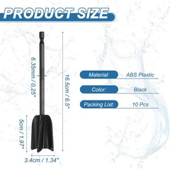 10Pcs 6.5″ ABS Plastic Silicone Resin Mixer Paddle, Black