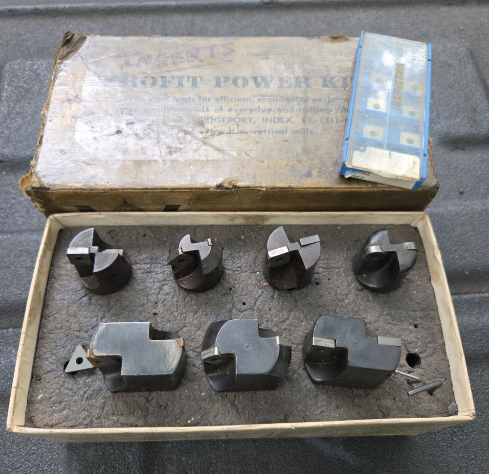 Valenite Indexable End Mill Set 1″ & 1-1/2″ Carbide Insert Cutters Profit Power