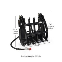 Titan 34″ Clamshell Root Grapple Rake Attachment Fits Mini Skid Steer