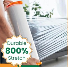 Stretch Wrap 18in x 1000ft Clear Pallet Wrap Industrial Shipping Moving 2 Rolls