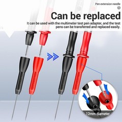 2Pcs Sturdy Multimeter Test Probe Pins Needle Tips Long Service Life New