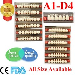 Dental Acrylic Denture Resin Teeth Upper Lower Full Set Shade A1/A2/A3 3/8/16 SS