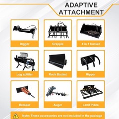 🔥2026 Mini Wheel Skid Steer Loader 23HP RATO Gasoline Engine Skid Steer Loader