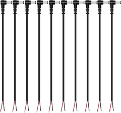 10 PACK 5.5mm x 2.1mm 90 Degree Right Angle DC Barrel Male Plug