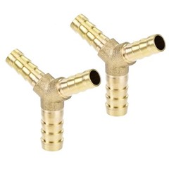 Reducing Barb Hose Fitting Y Shape Connector Brass 3/8″ x 5/16″ x 5/16″ 2Pcs