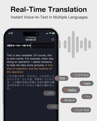 VIAIM OpenNote AI Recorder – Open Ear Earbuds with FlashRecord, Gray