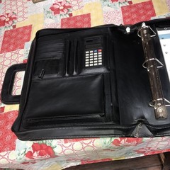 Franklin Covey 3-Ring Binder Briefcase Black Leather