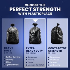 Plasticplace 40-45 Gallon Trash 2.3 Mil Heavy Duty Garbage Can 40 X 46 50 Count