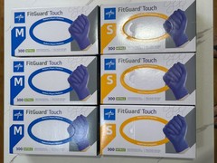 6x MEDLINE FitGuard Touch Nitrile Exam Gloves, Size-S & M, 300/Box Total 1800
