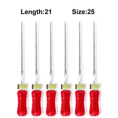 Sky Choice K-Files – 21 mm Length, Size 25 Red with Rubber Stopper 6/Pkg