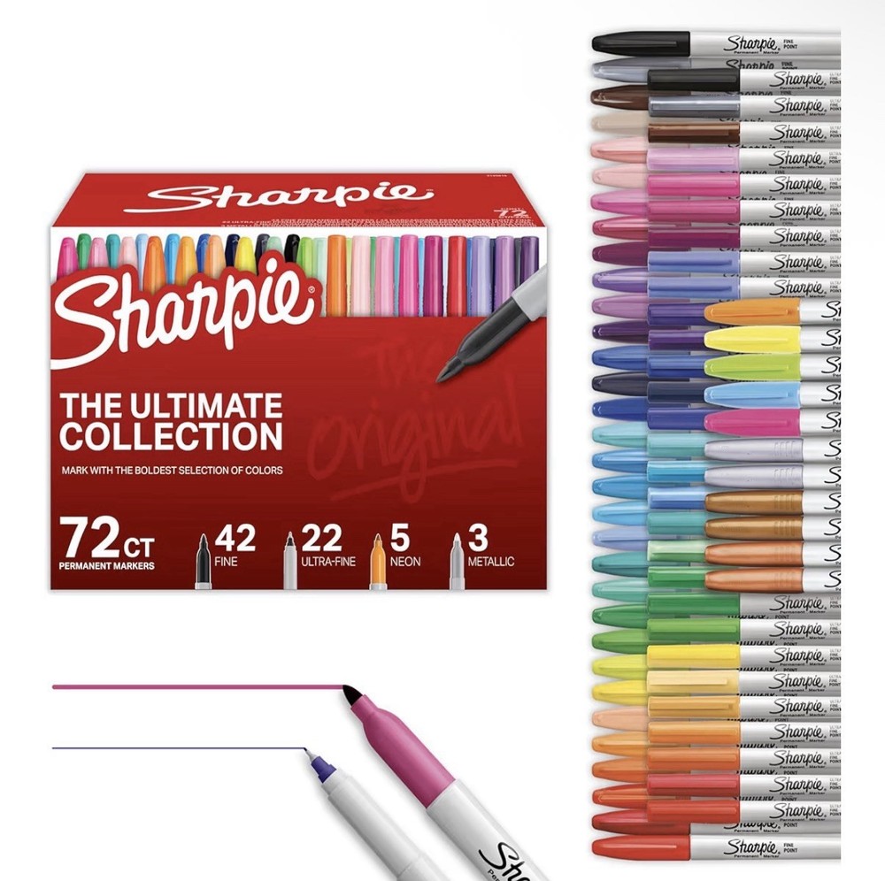 Sharpie Permanent Markers, Ultra Fine And Fine Tip Markers 72 Count