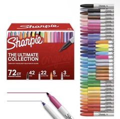 Sharpie Permanent Markers, Ultra Fine And Fine Tip Markers 72 Count