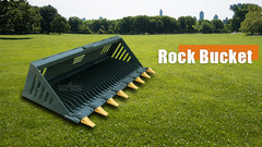 High Quality Wolfequip 66in/72in Quick Attach Skid Steer Attachment Rock Bucket