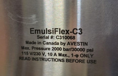 Avestin EmulsiFlex-C3 High pressure homogenizer 30,000 psi
