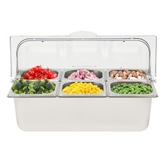 Party Fruit Seafood Buffet Tray Ice Food Serving Display Tray w/ Roll Top Cove