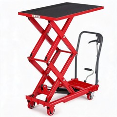 Hydraulic Lift Table Cart 50″ 330lbs Capacity Double Scissor Lift Table w/Wheels