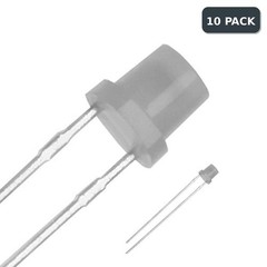10 x LED 3mm Cool Pure White Diffused Ultra Bright Flat Top Wide Angle LEDs PC