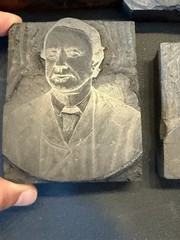 Antique Letterpress Portrait Printing Blocks Lot 5 Printer Cuts