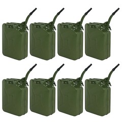 8pcs Jerry Can 5 Gallon 20L Backup Steel Tank Fuel Gasoline Military Green