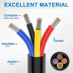 18 Gauge Wire 4 Conductor Wire, 18 AWG 4 Core Stranded PVC Cable, Tinned Copp…