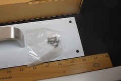 4″ X 16″ Commercial Door Pull Handle with Stainless Steel Plate NOS