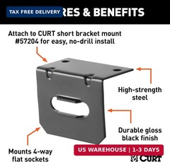 CURT 58300 Vehicle-Side Trailer Wiring Harness Mounting Bracket for 4-Way Flat,