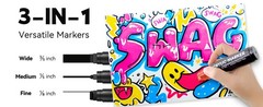 12 Colors Jumbo Markers, 15mm Jumbo Felt Tip, Acrylic Paint Markers for Rock