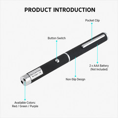 3 Pack Class II Presentation Laser Pointer Pens Red Green Violet 1mW AAA