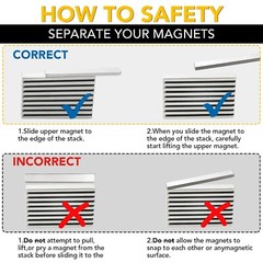 Strong Magnet Strips Heavy Duty – Rare Earth Magnets with Adhesive – Pack of 6