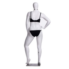 Matte White Adult Female Fiberglass Plus Size Egg Head Fashion Mannequin