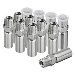 12x 3/8″ NPTF Male x 1/4″ ID Hose End Crimp Fitting with Protection Cover