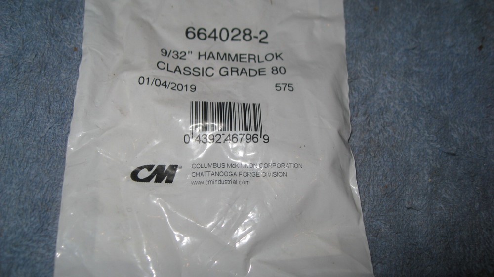 Columbus-Mckinnon 664028-2 grade 80 9/32″ Hammerlok NOS Classic