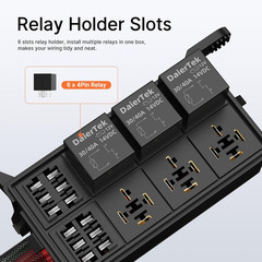 12V Relay Box 6 Way12 AWG Pre-Wired Waterproof Relay Box 6 Slot ATC/ATO Fuse Rel
