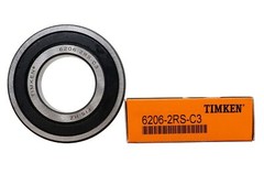 New 2 PACK 6206-2RS C3 TIMKEN 30X62X16MM Clearance Double Rubber Seal Bearings