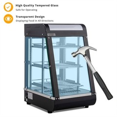 ROVSUN Commercial 3 Tiers 15″ Heat Food Pizza Warmer Display Show Case w/Bulb
