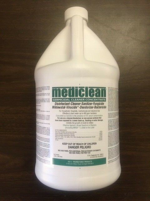 MEDICLEAN LEMON GERMICIDAL CLEANER CONCENTRATE GCC DISINFECTANT CASE 4 GALLONS