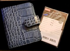 Filofax Pocket Classic Croc Organiser Planner Diary Indigo Leather w 2026 Refill